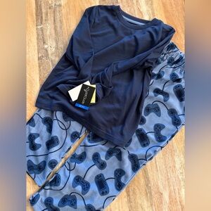 Cuddl Duds 2-Piece Pajama Set, Long Sleeve Top, Fleece Pants, Size Small 6/7 NWT